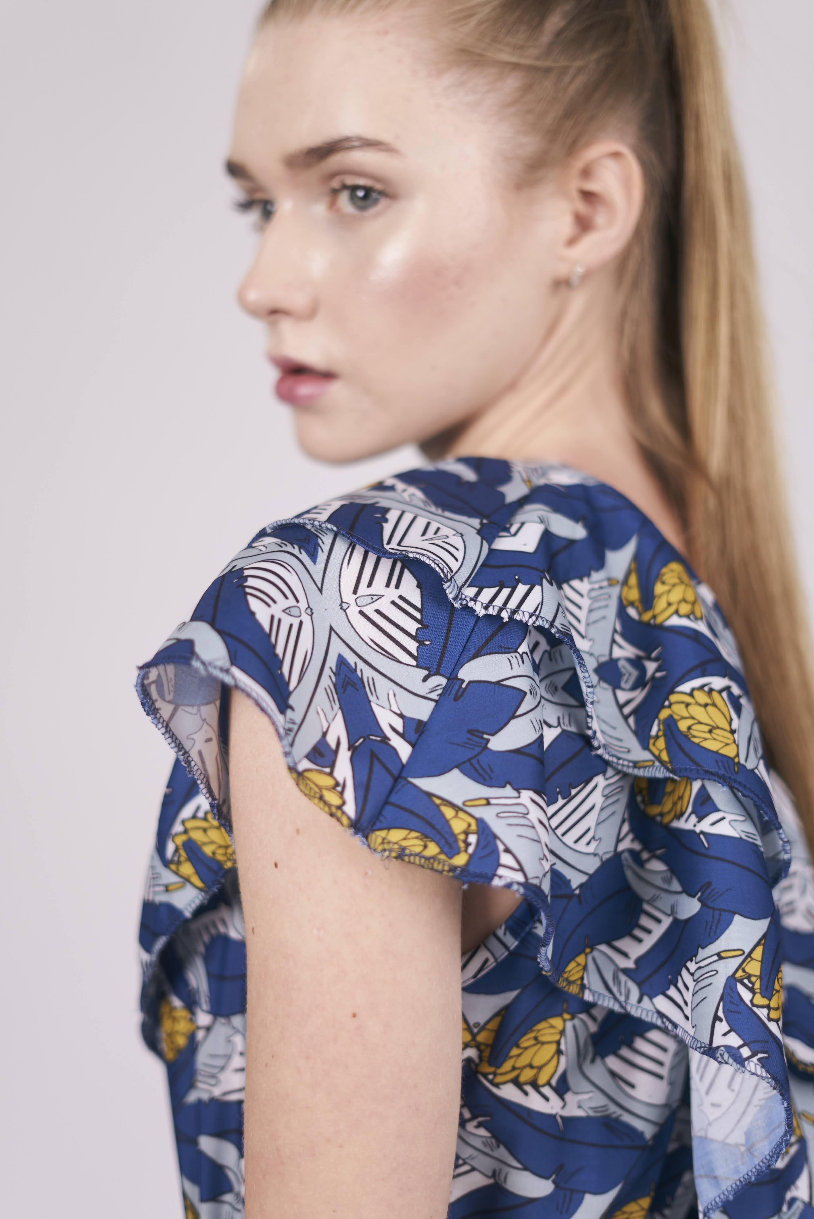 One-Shoulder Ruffle Maxi Dress