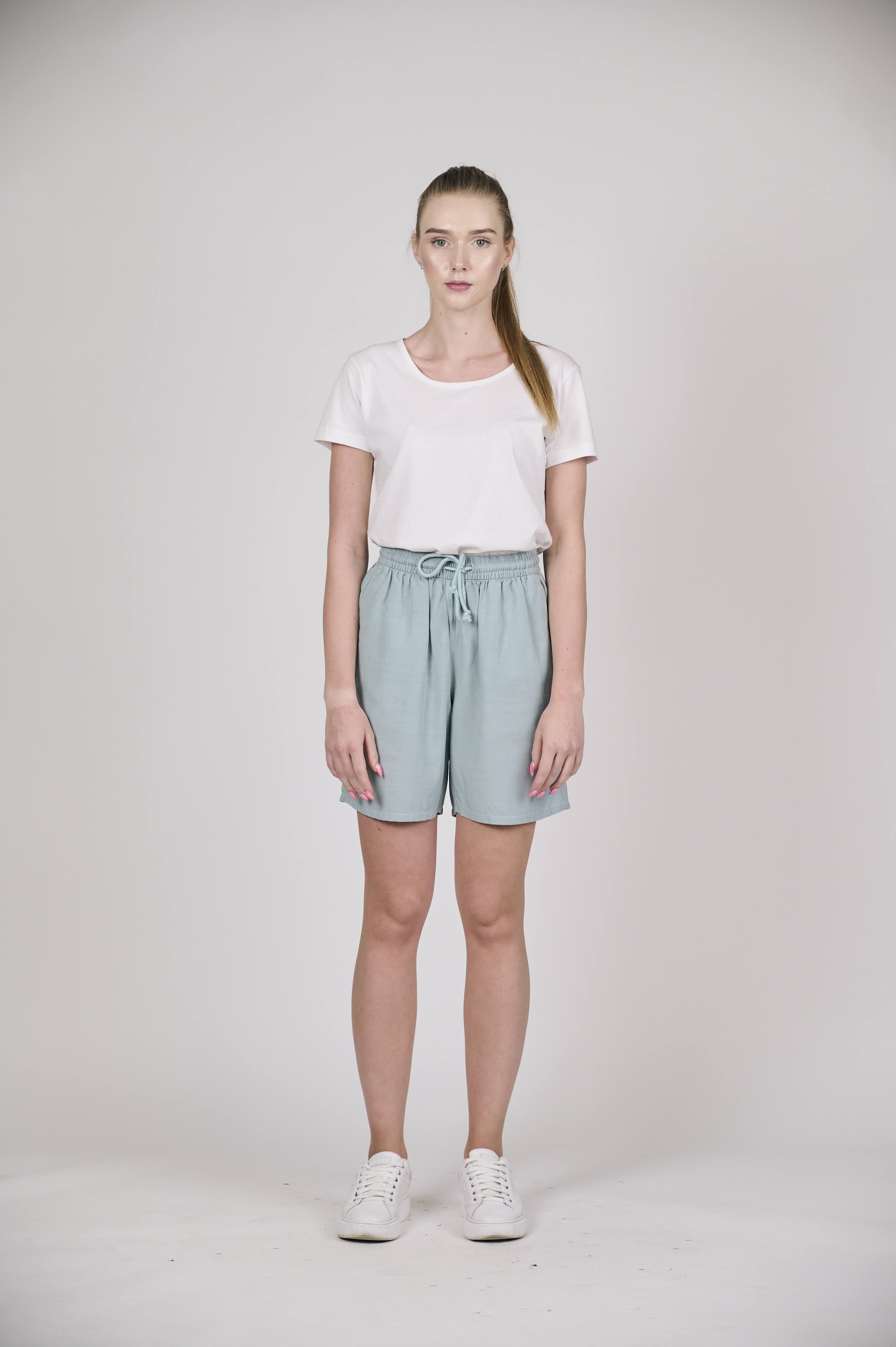 Casual Drawstring Shorts in Soft Sage