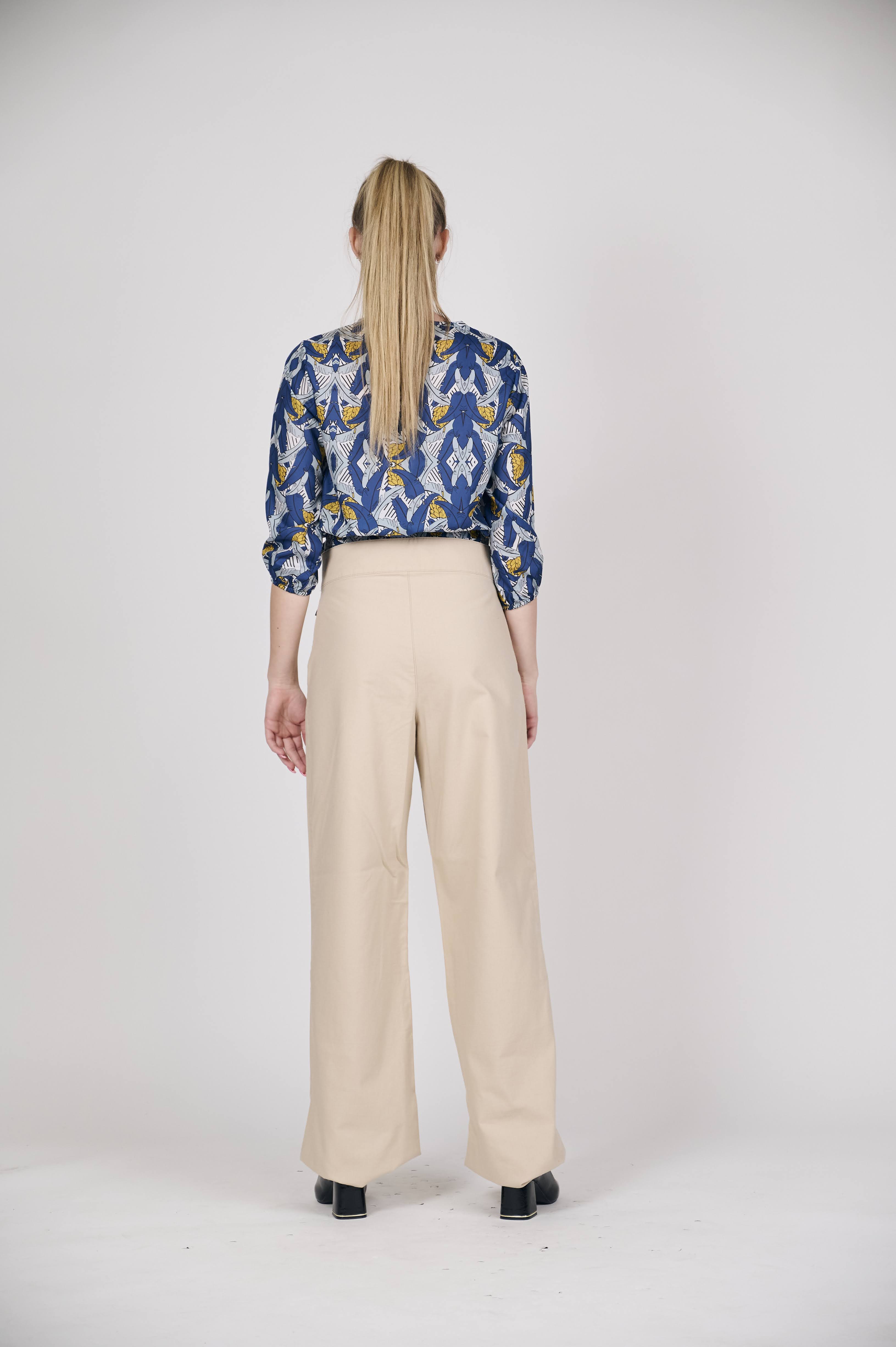 Women's Floral Wrap Blouse with 3/4 Sleeves