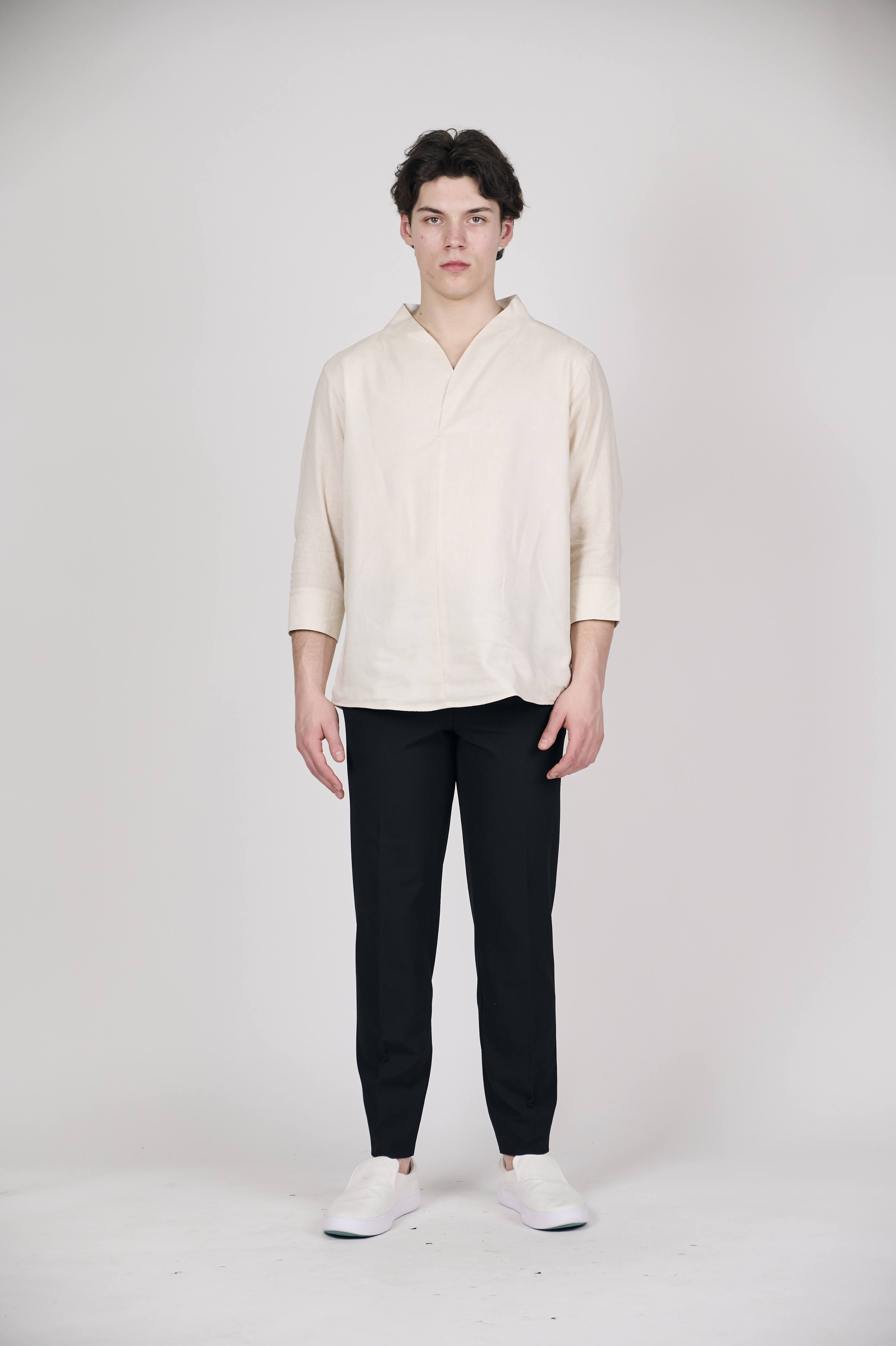 Minimalist Cream Men's Shirt