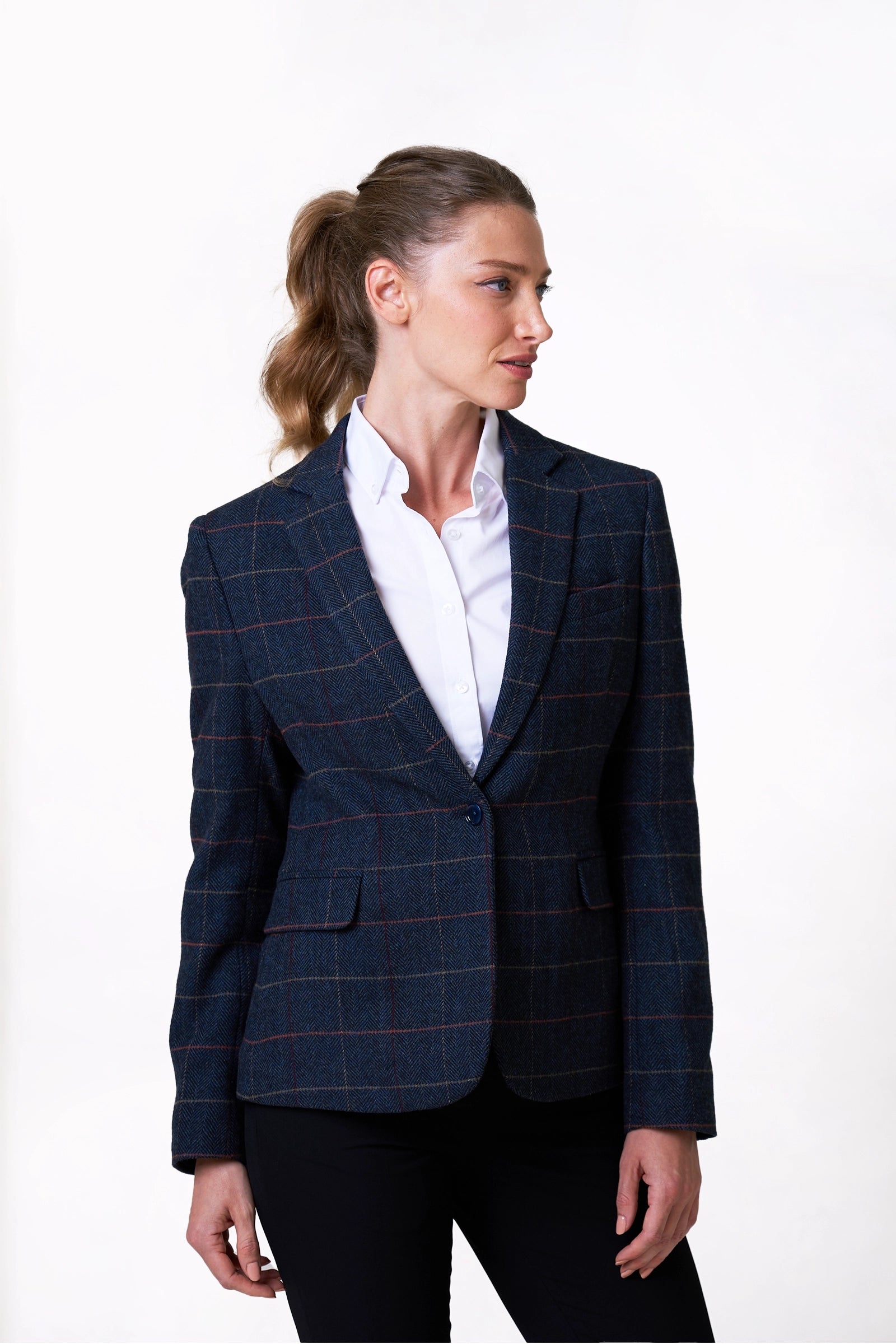 Women's Checkered Slim-Fit Blazer