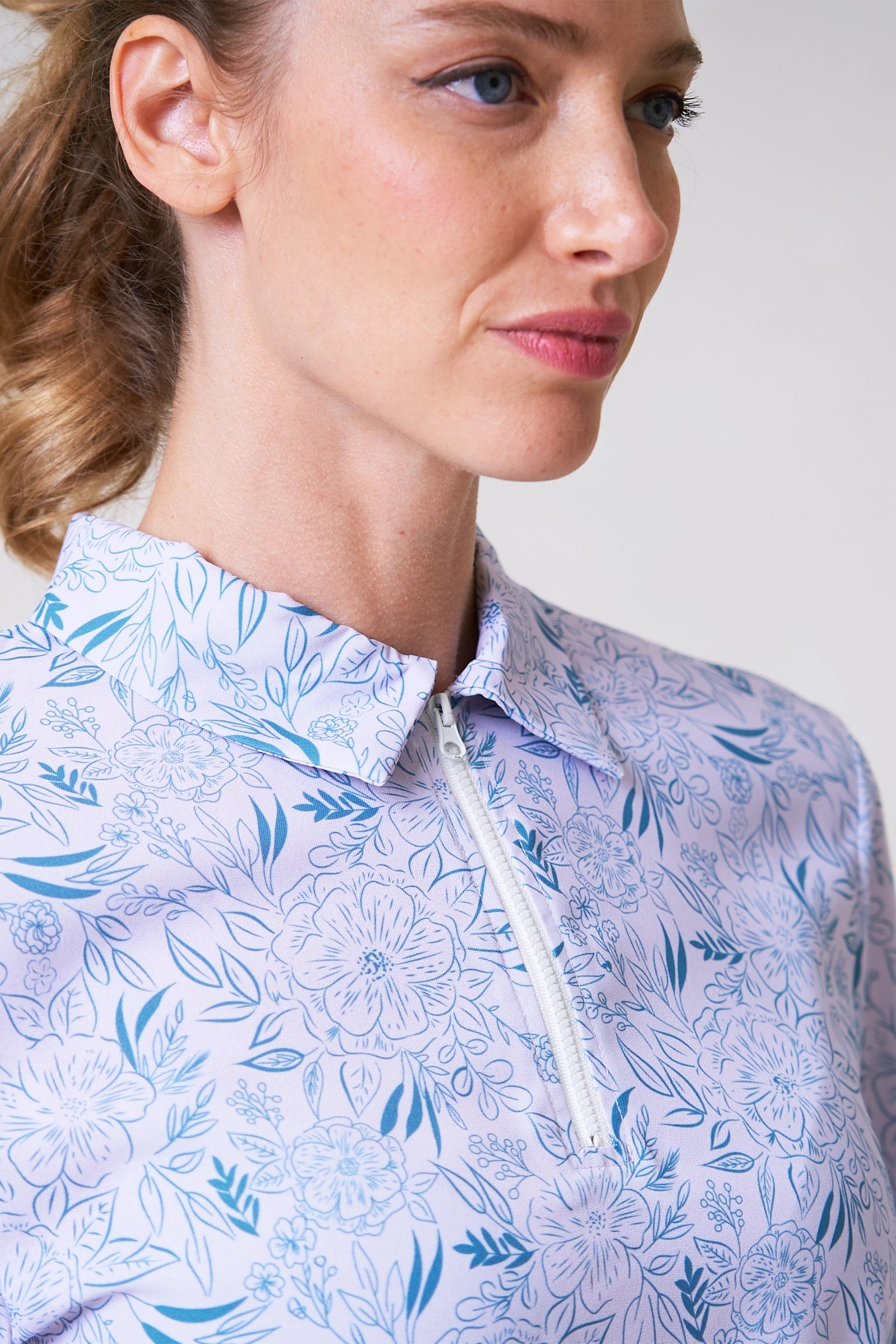 Printed Long Sleeve Polo