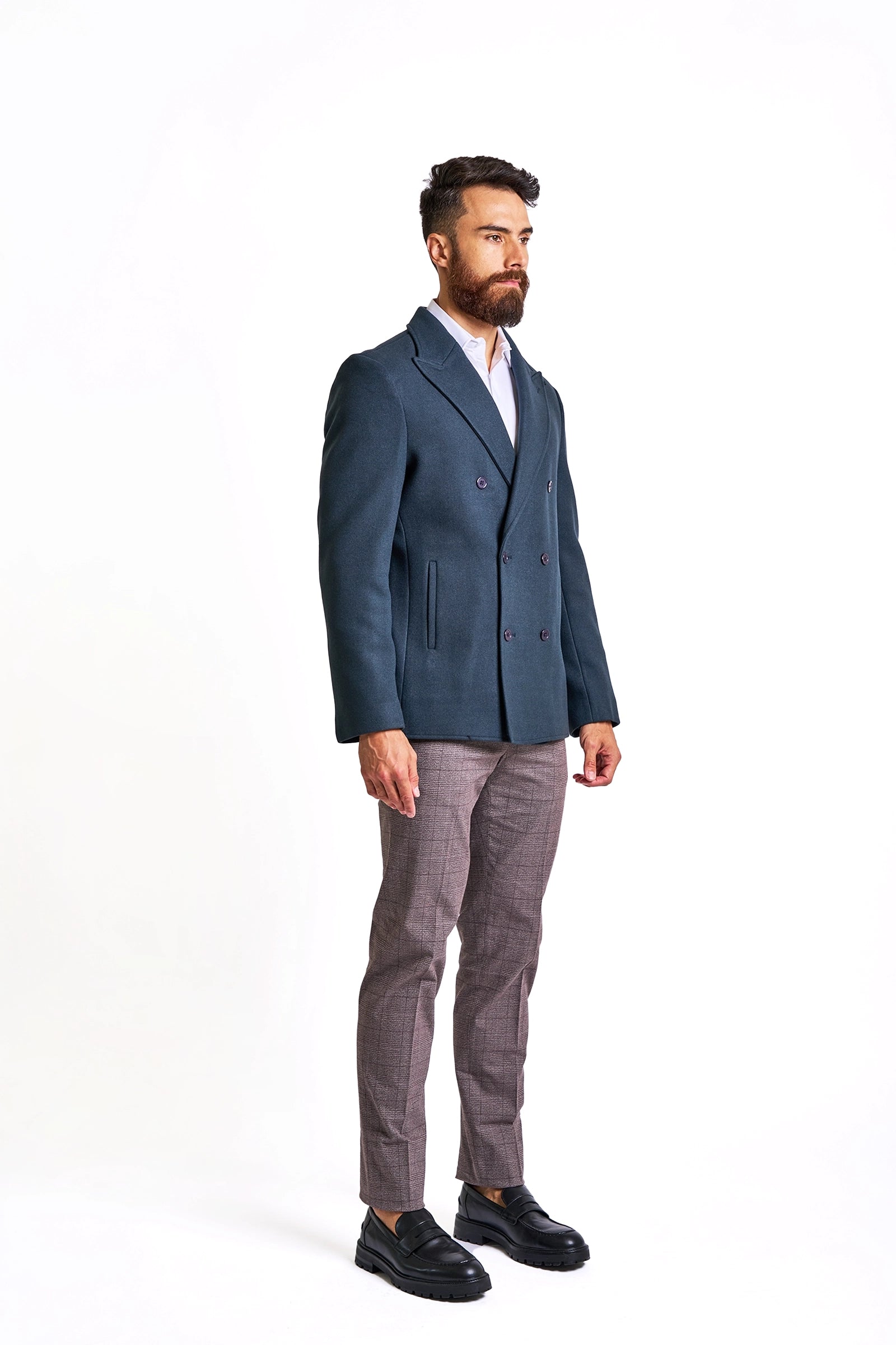 Men's Classic Double-Breasted Wool Coat
