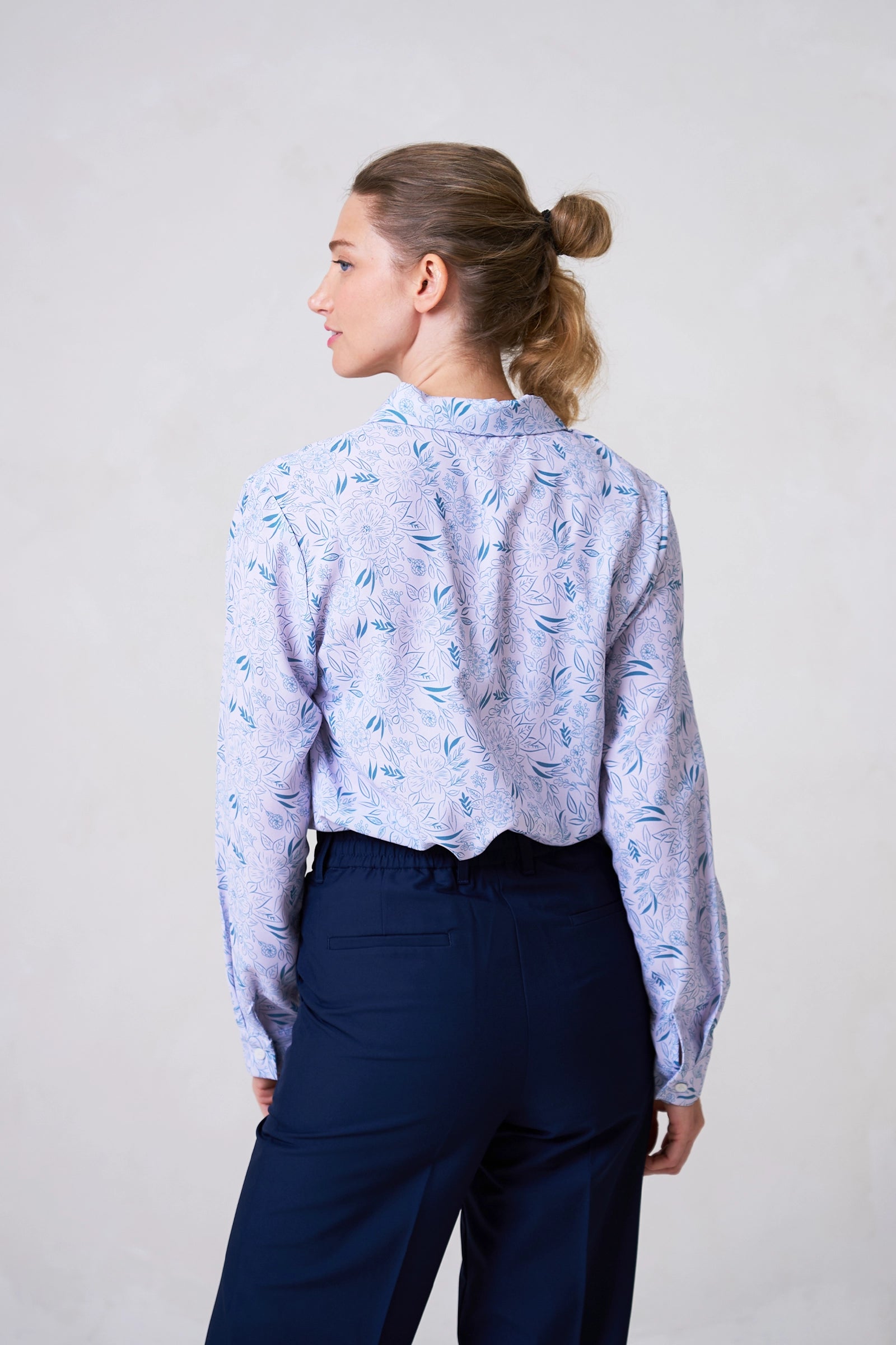 Printed Long Sleeve Polo