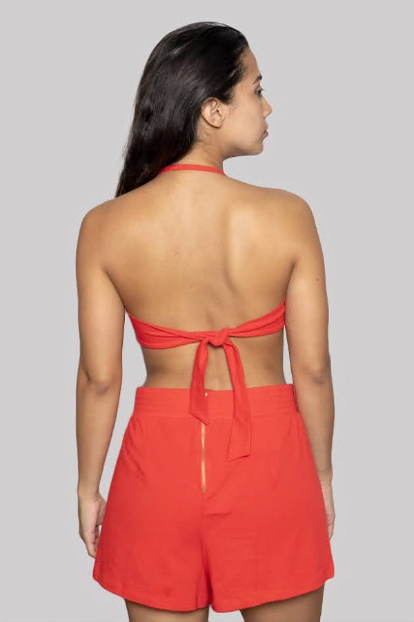 Women's High-Waisted Red Shorts
