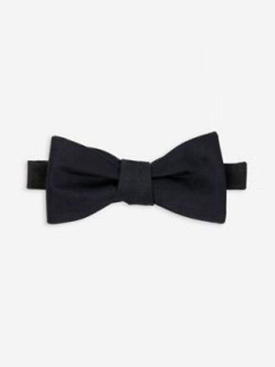 Solid Satin Black Bow Tie. Pre tied Regular Adjustable Neck