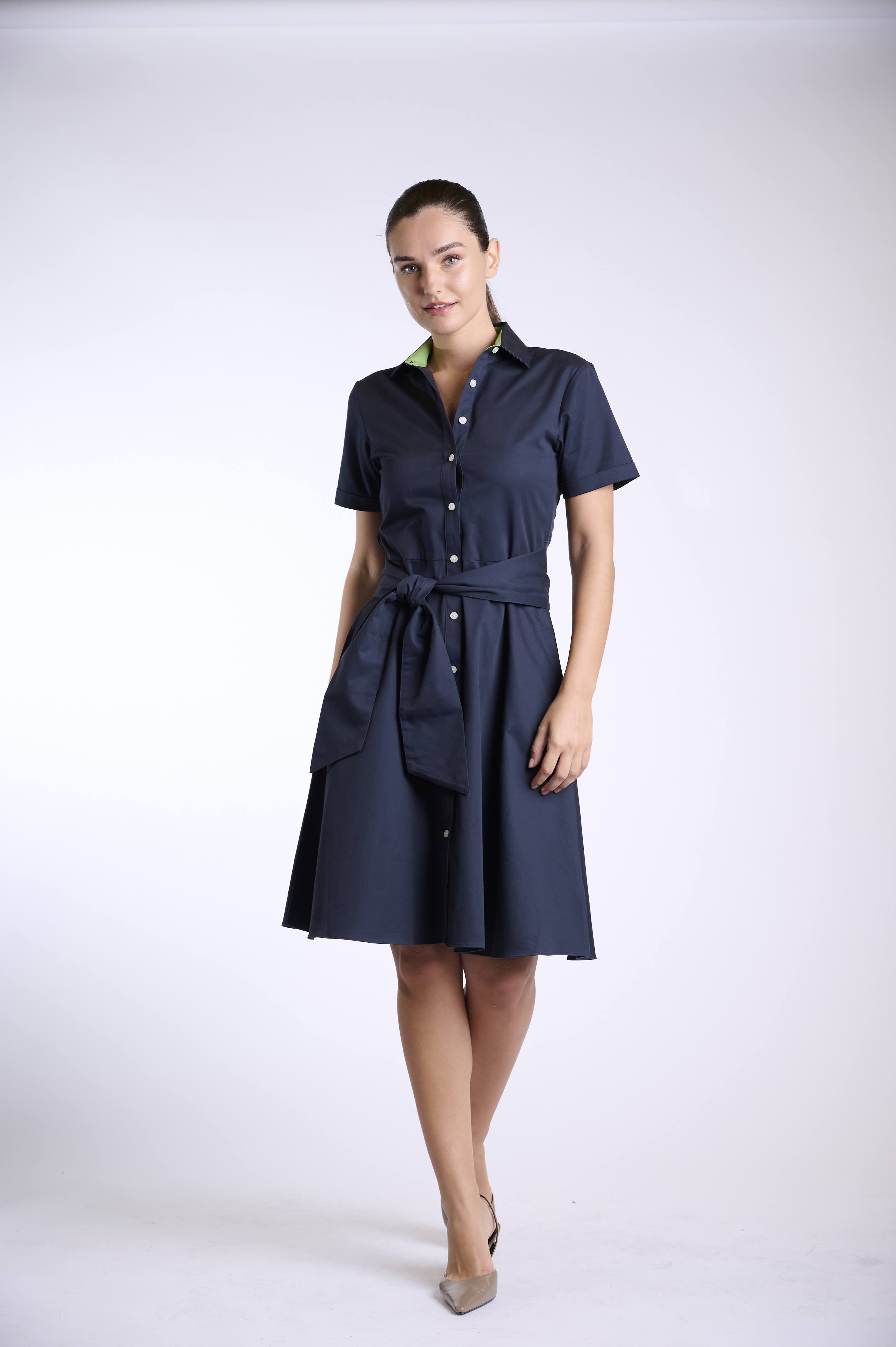 Classic Navy Shirt Dress