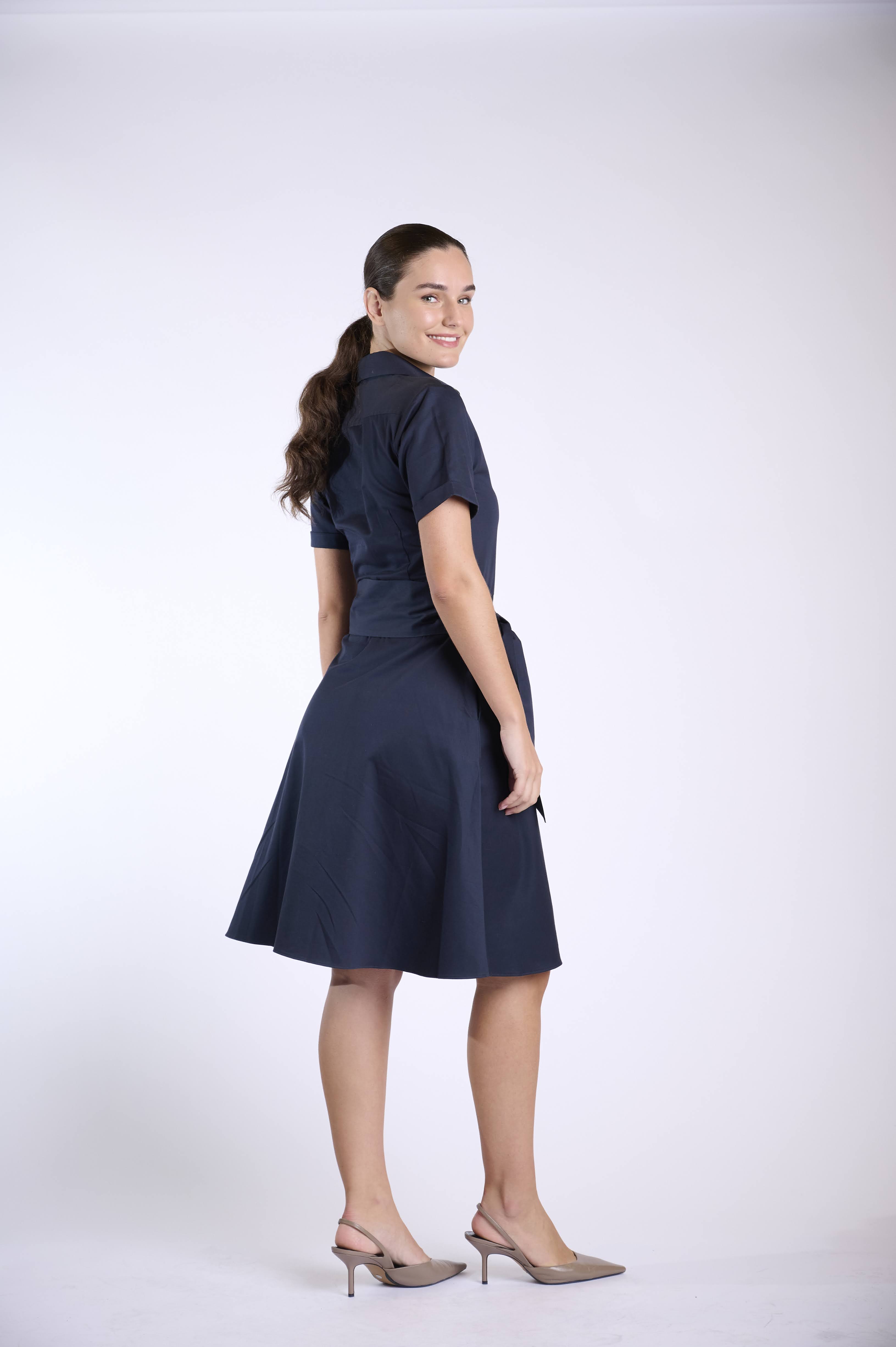 Classic Navy Shirt Dress