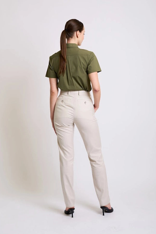 Women's Classic Olive Green Button-Up Shirt