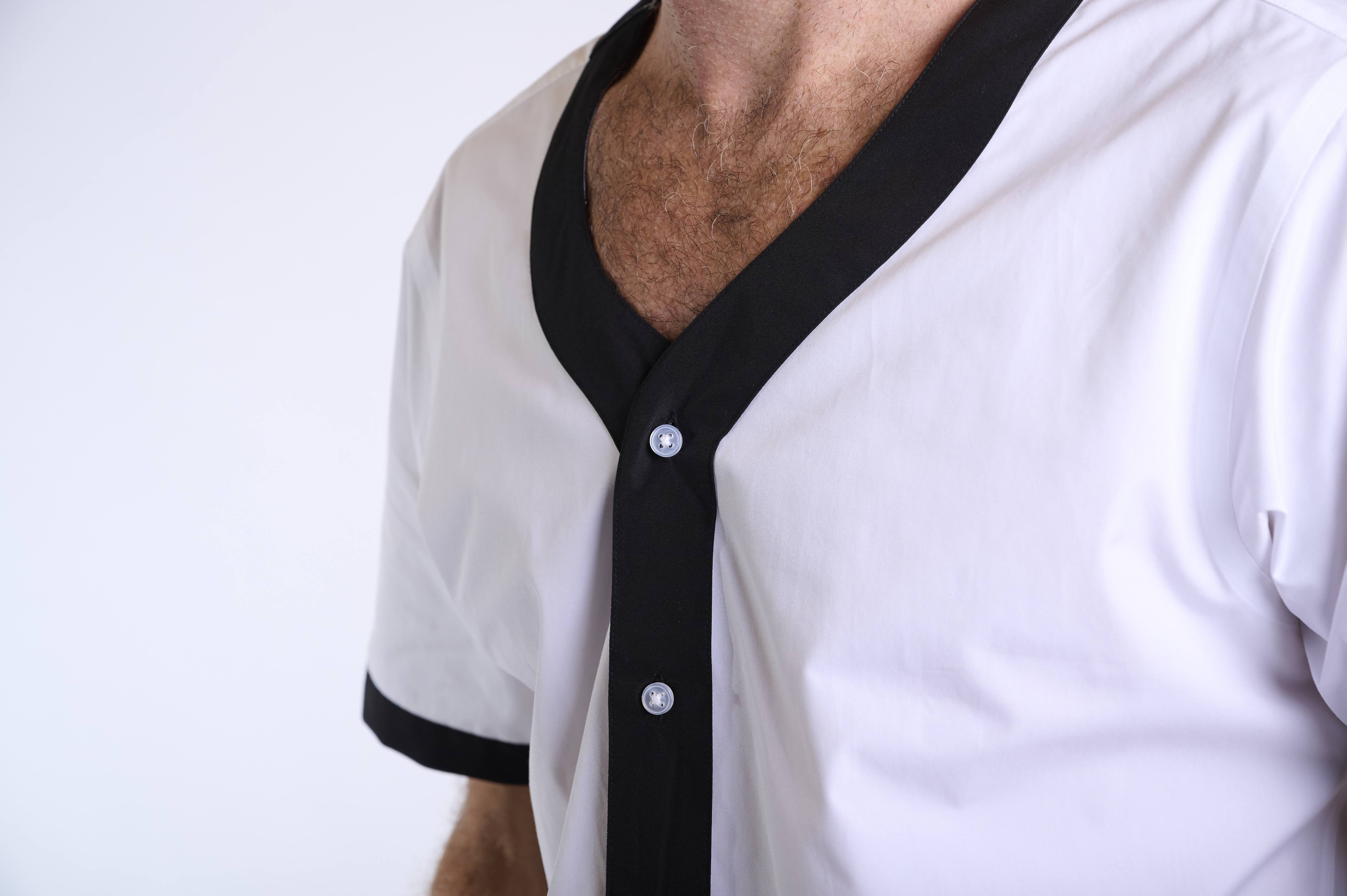 Sporty Contrast Button-Up Shirt