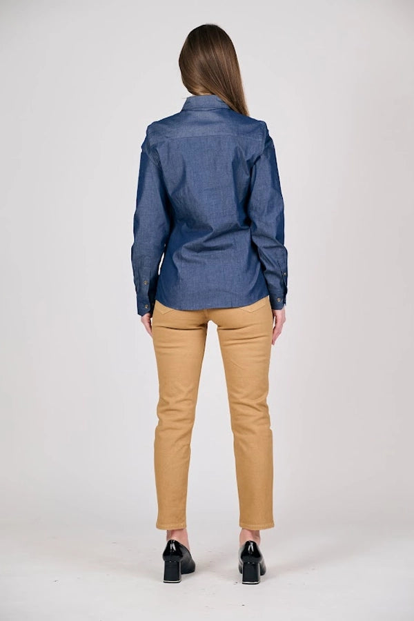 Women's Classic Denim Button-Up Shirt