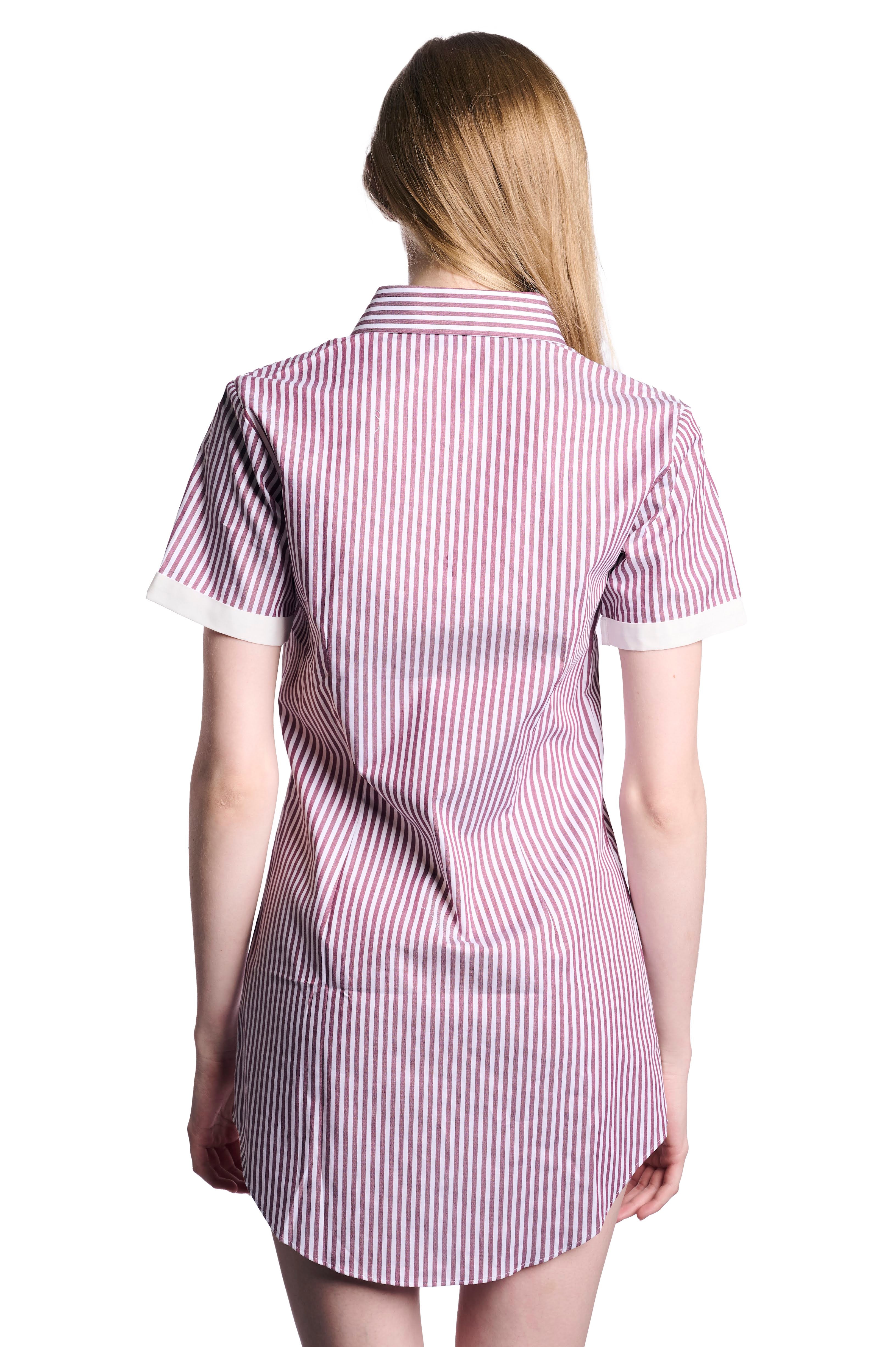 Striped Button-Up Shirt Dress