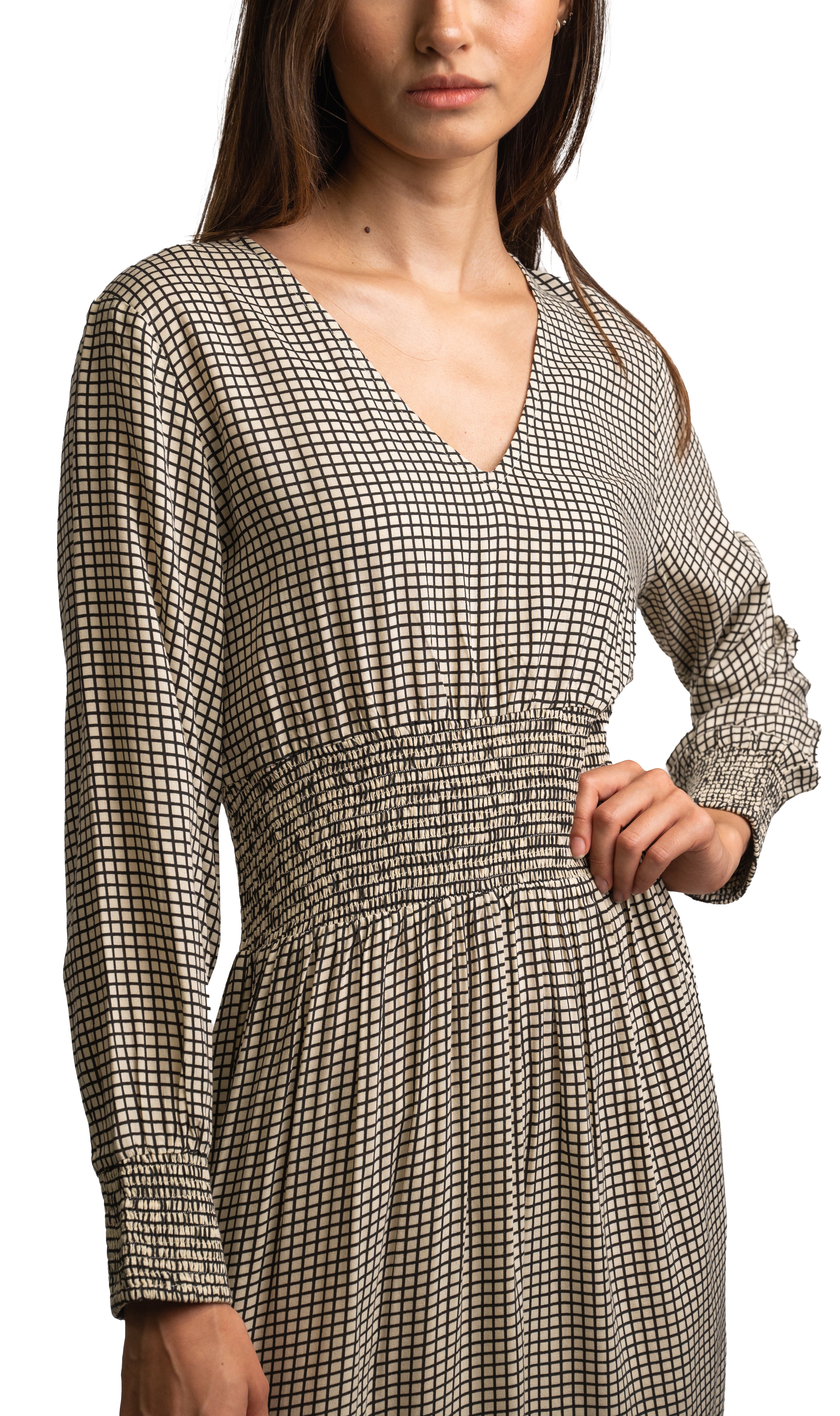 Classic Checkered Midi Dress