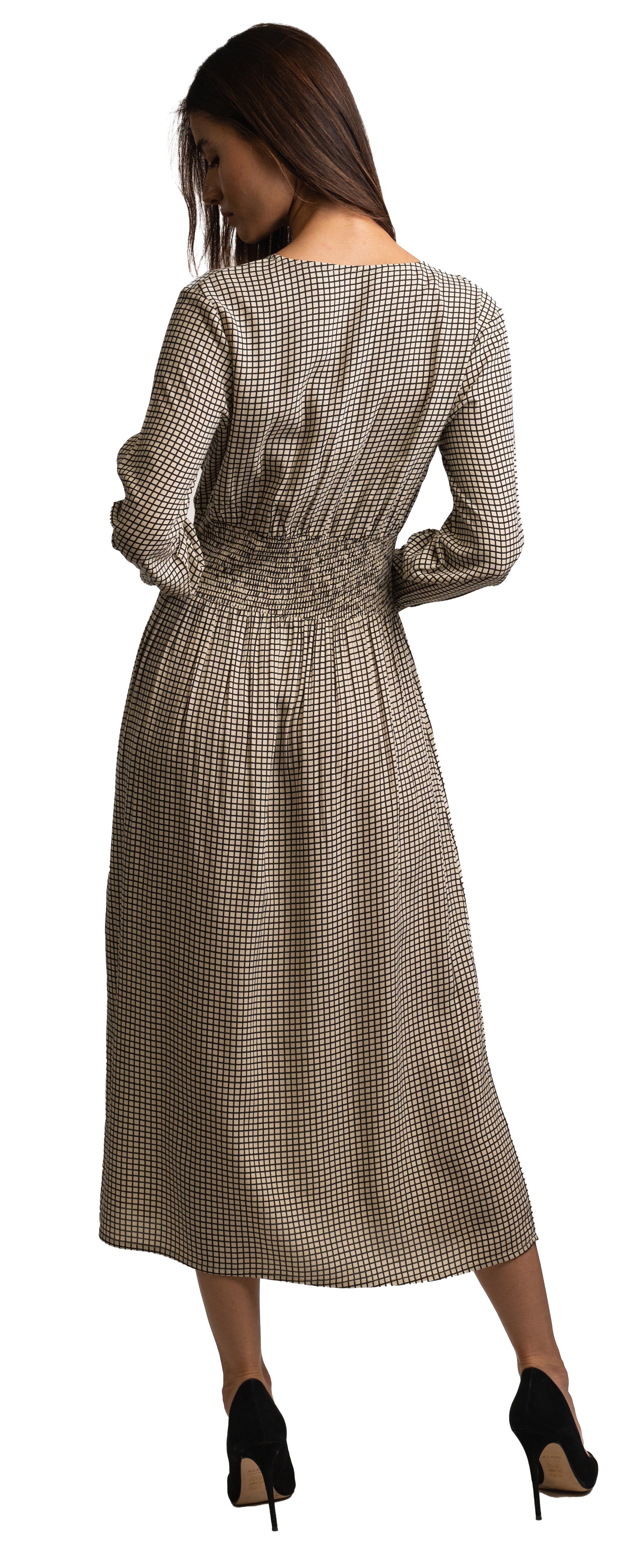 Classic Checkered Midi Dress