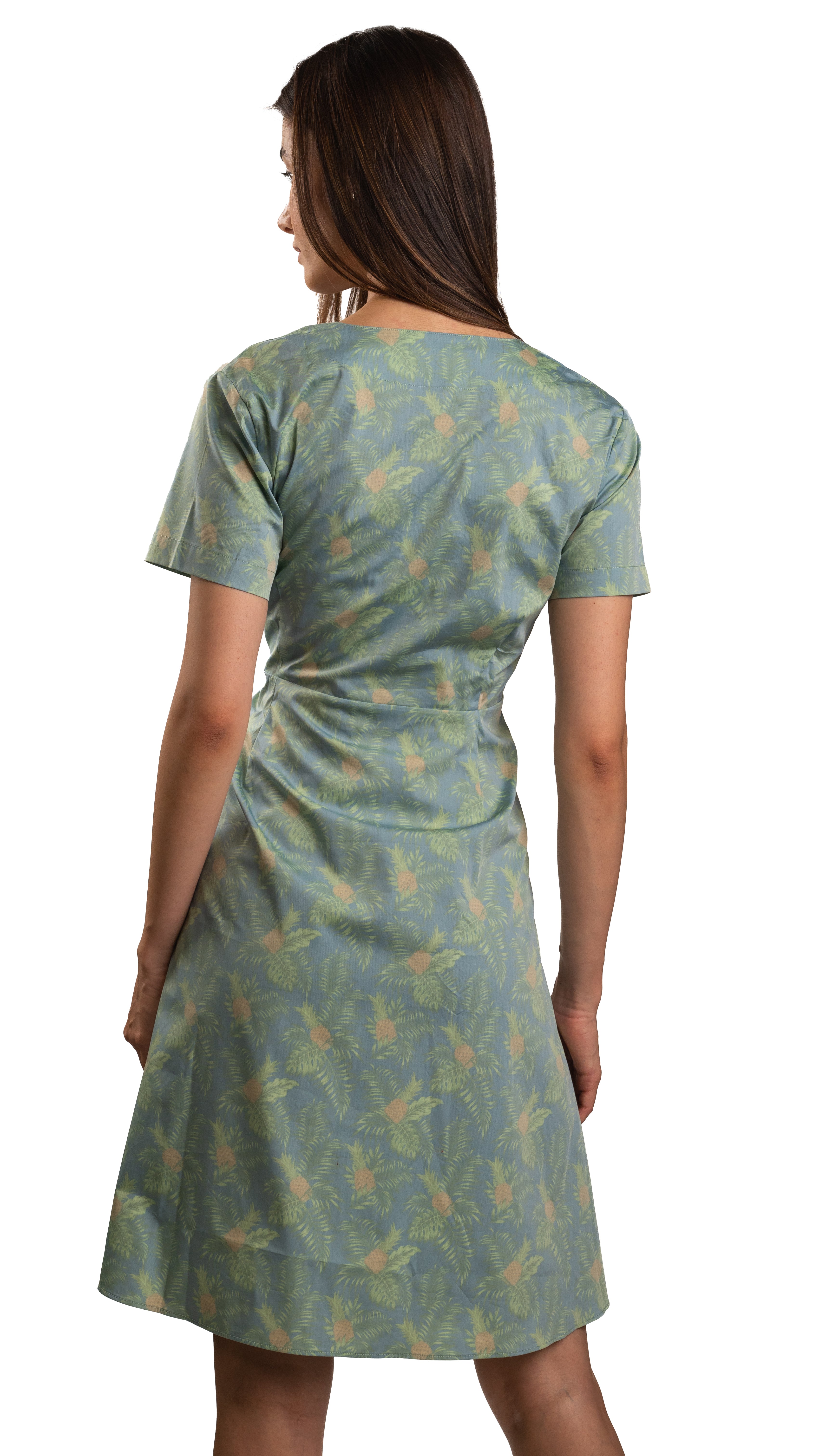 Tropical Print Wrap Dress