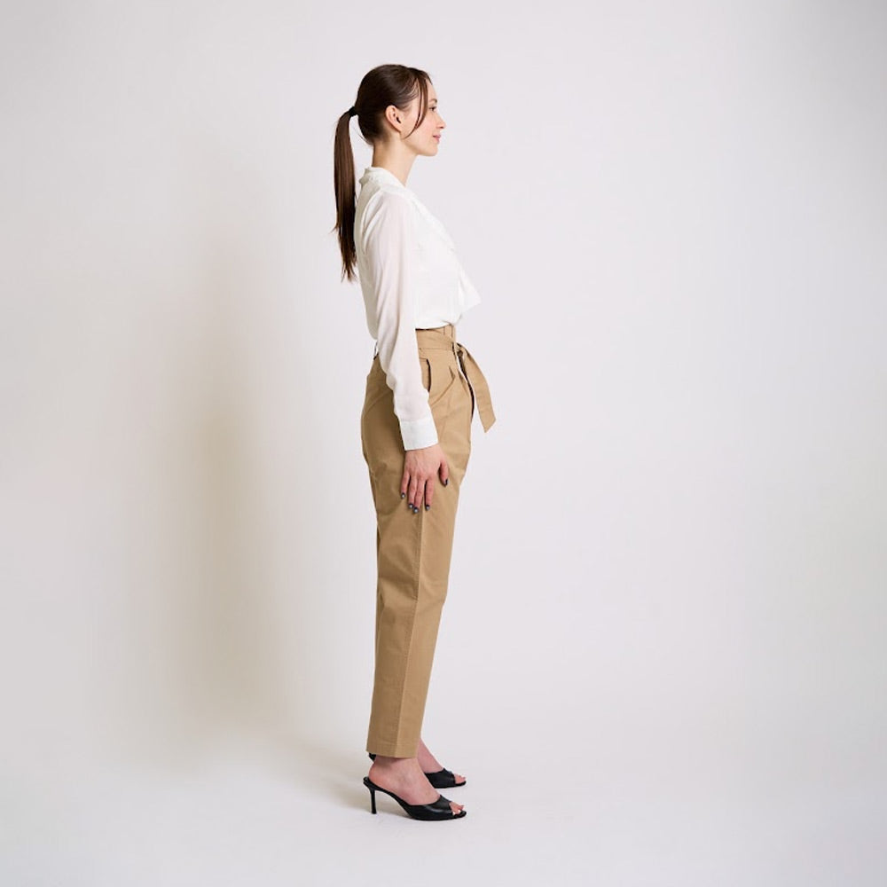 Elegant White Tie-Neck Blouse