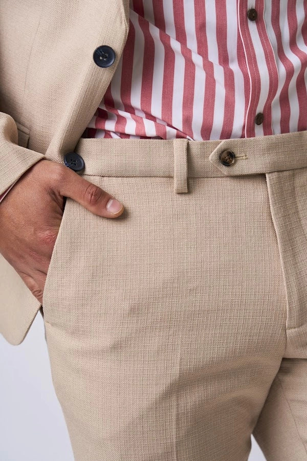 Men's Beige Tailored Trousers