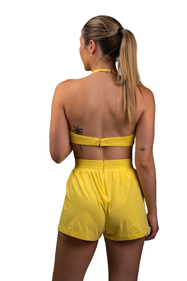 Women's High-Waisted Yellow Shorts