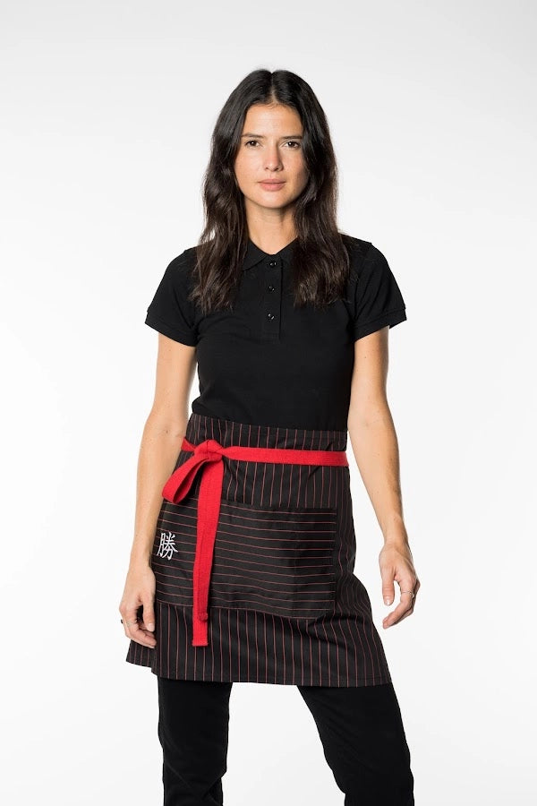 Classic Striped Waist Apron with Bold Contrast Tie
