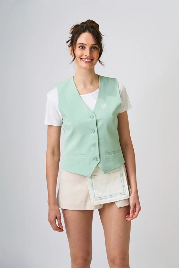 Mint Green Buttoned Uniform Vest