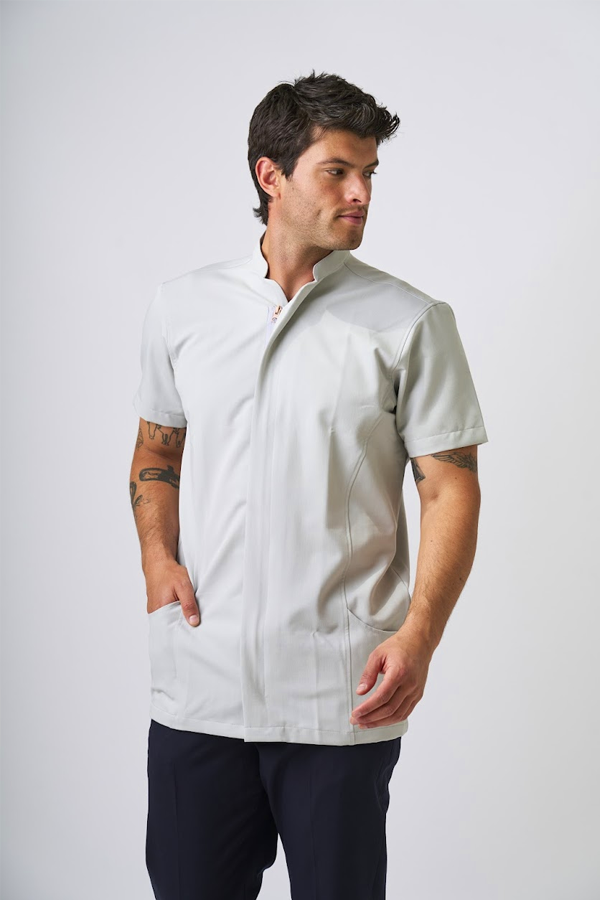 Men’s Asymmetric Zip-Front Scrub Top