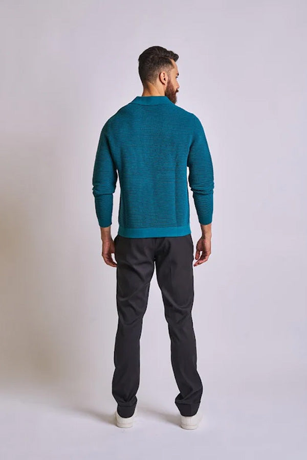 Men's Half-Zip Ribbed T-shirt