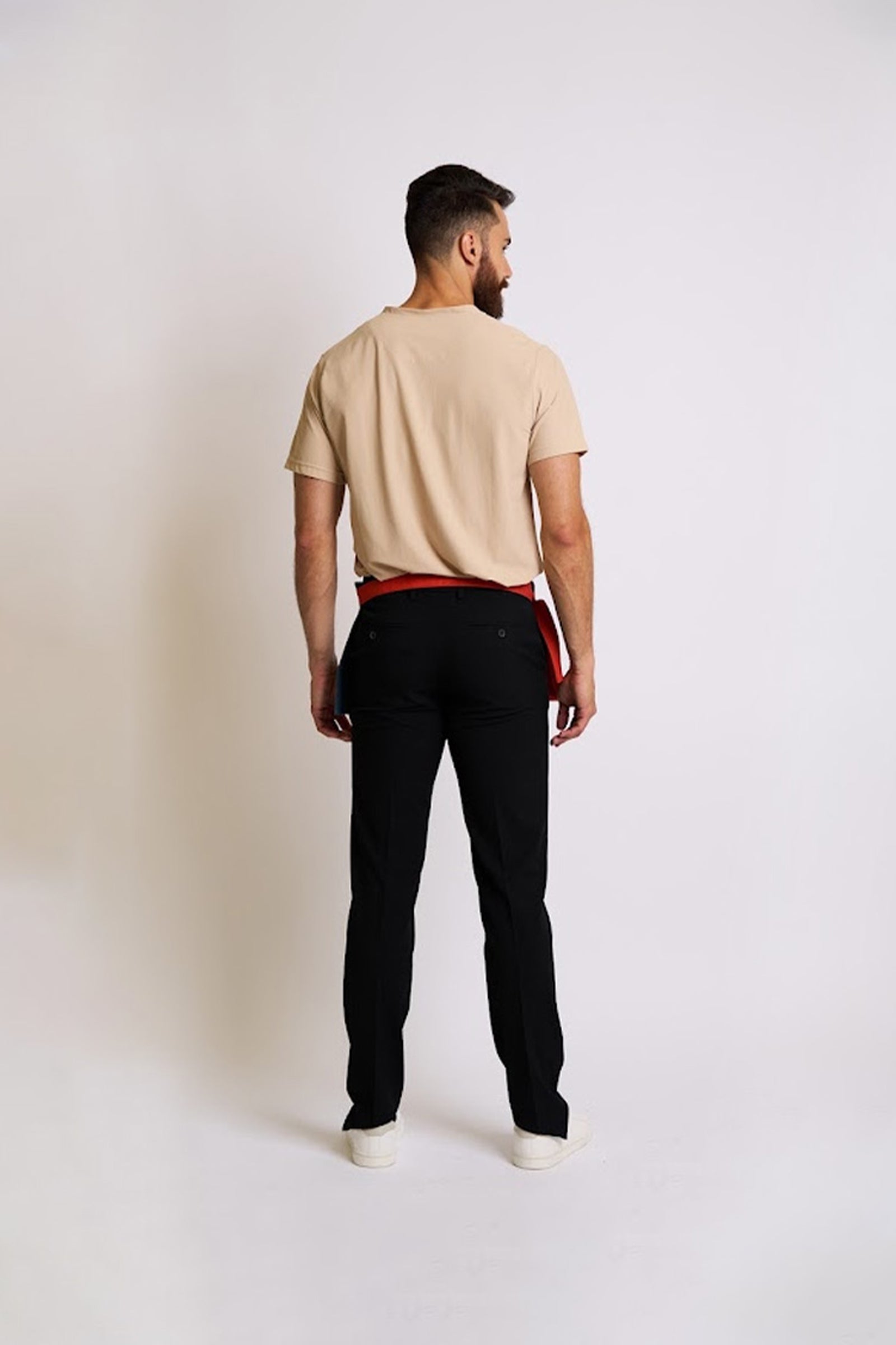 Beige Henley T-Shirt with Embroidered Logo
