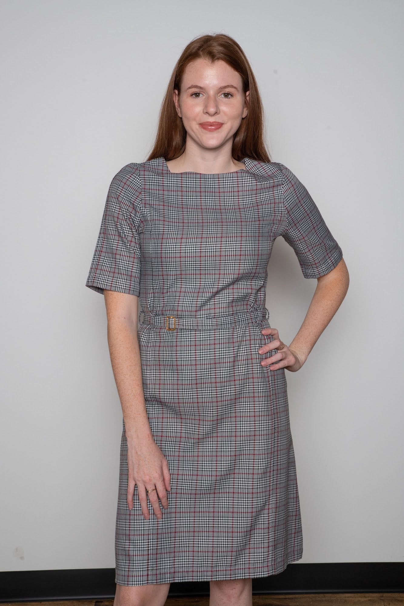 Timeless Plaid Belted Dress