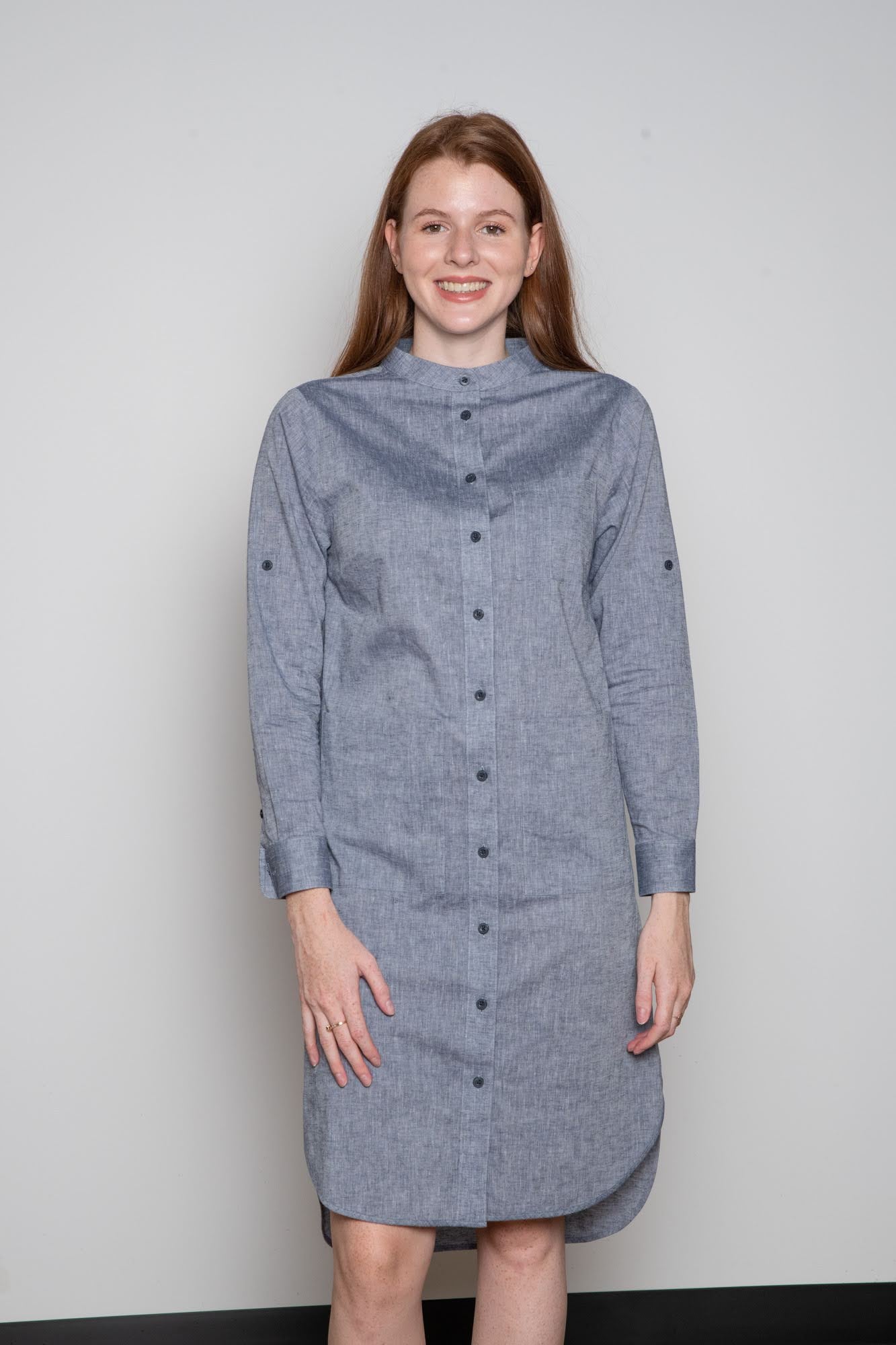 Casual Chambray Button-Up Dress