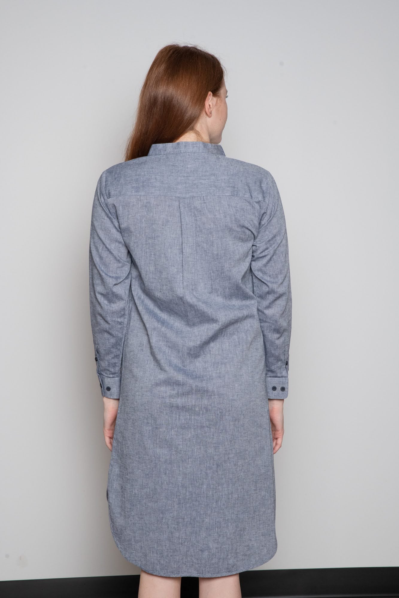 Casual Chambray Button-Up Dress