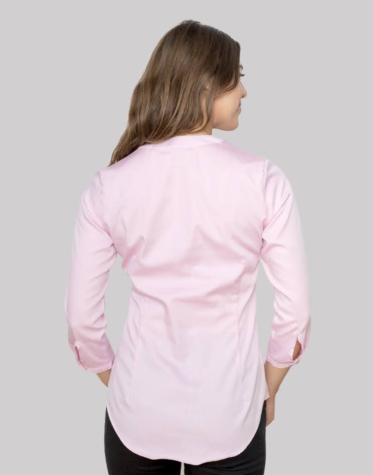 Classic Pink Button-Up Blouse