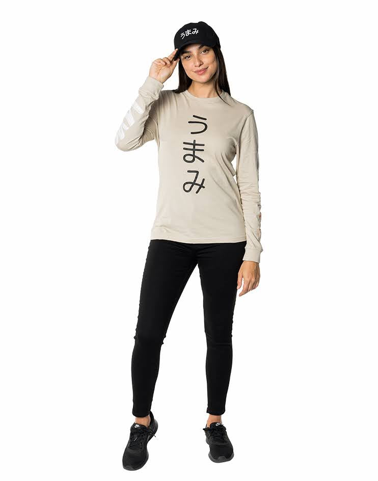 Women’s Beige Long Sleeve  T-Shirt with Print