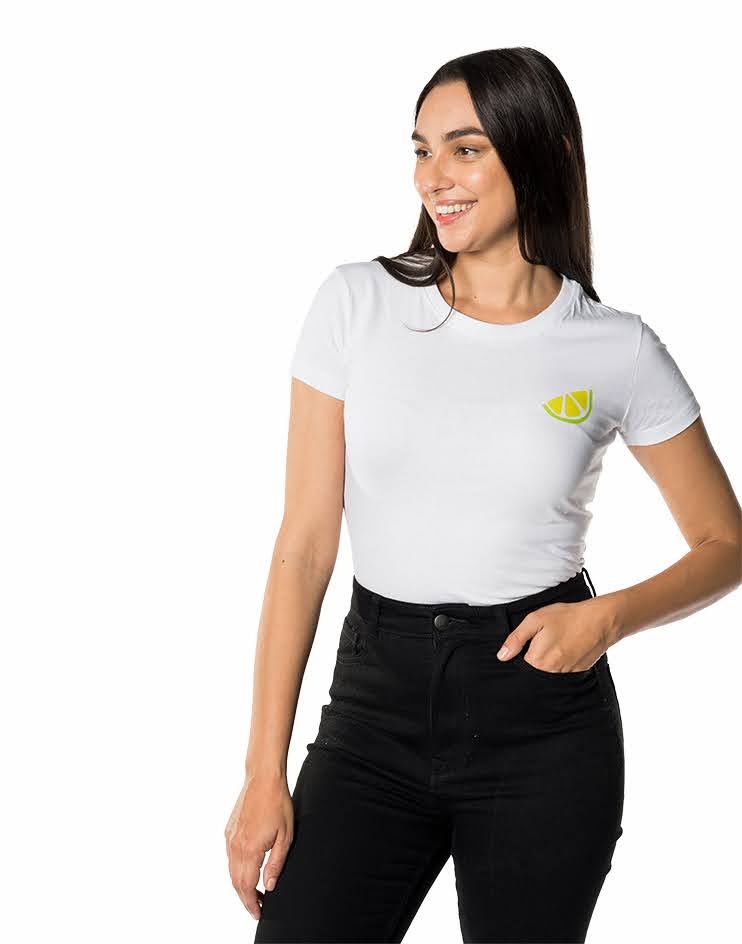 Women's White Lime  Slice Graphic T-Shirt