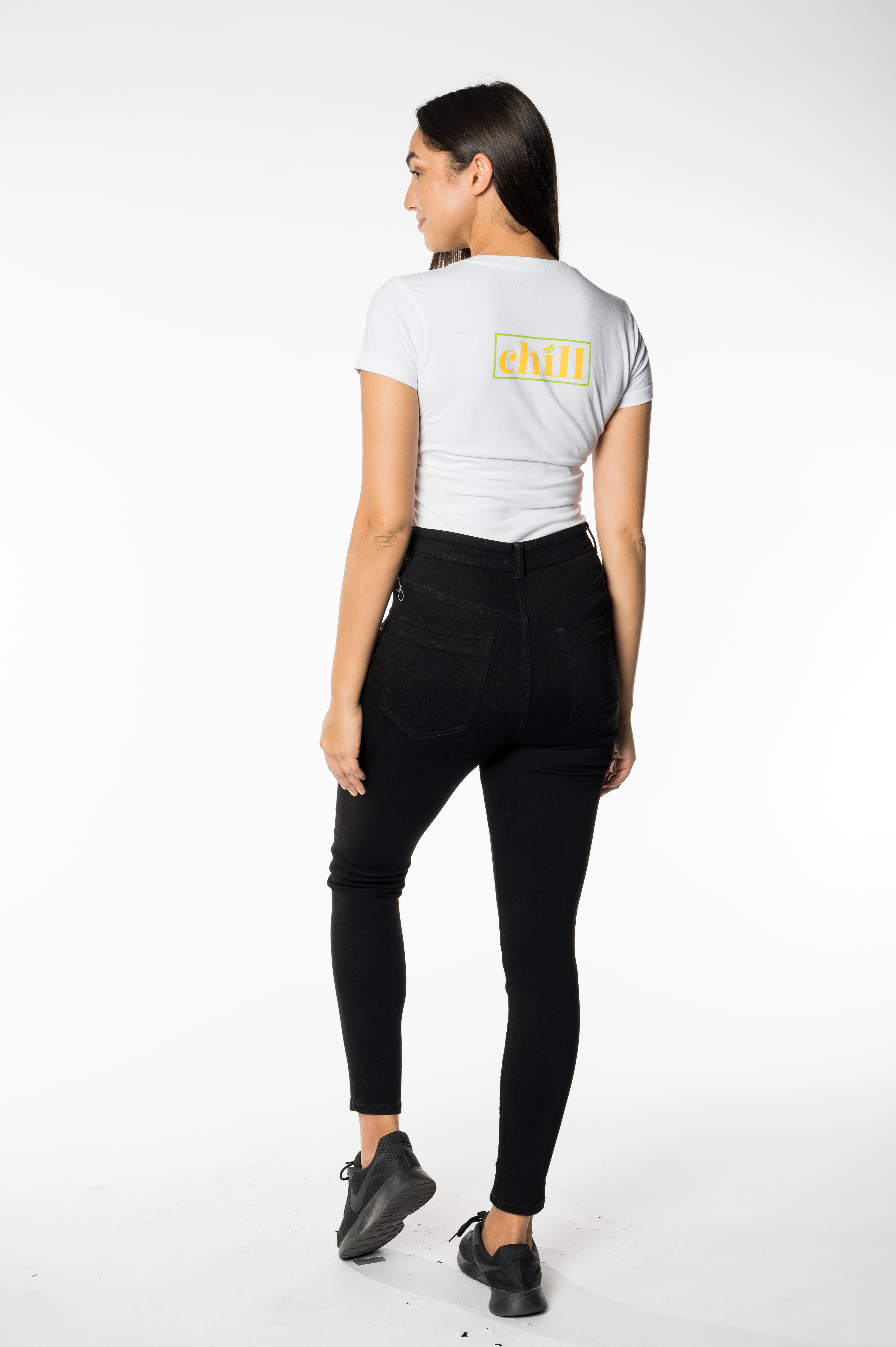 Women's White Lime  Slice Graphic T-Shirt