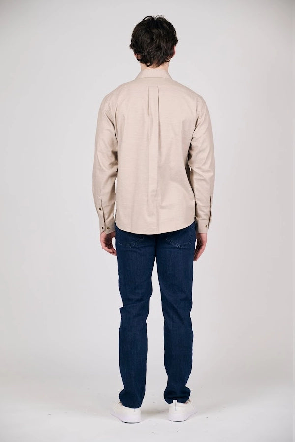 Men's Beige Full Sleeve Shirt