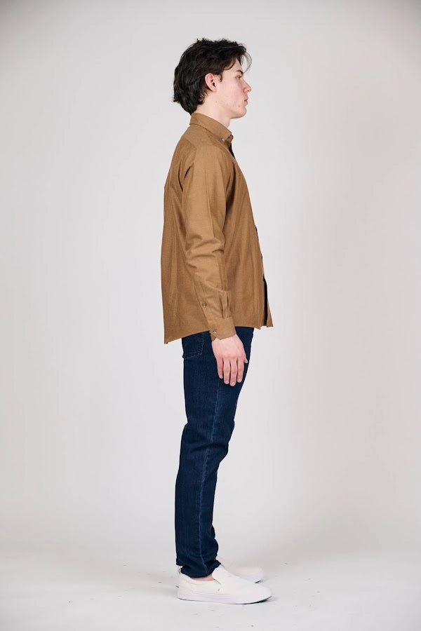 Men’s Classic Brown Button-Up Shirt