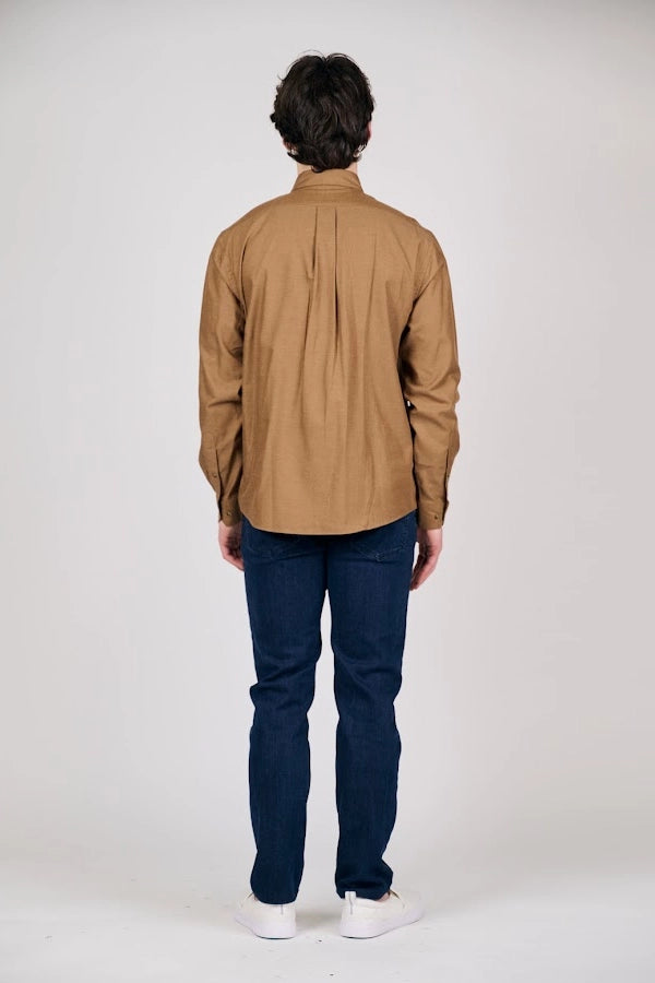 Men’s Classic Brown Button-Up Shirt