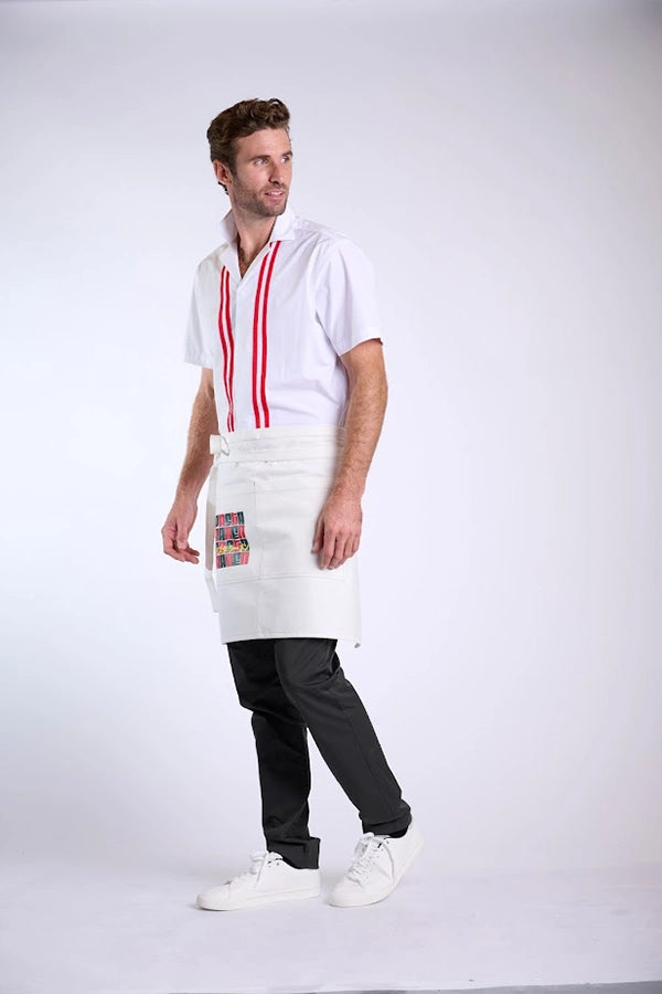 Contemporary Chef’s Apron with Graphic Patch Detail