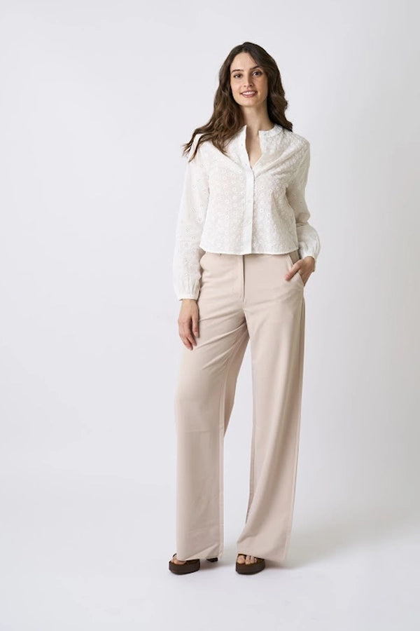 Women’s Long Sleeve Eyelet Embroidery Blouse