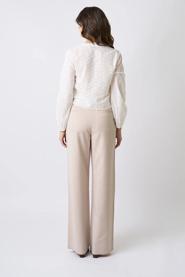 Women’s Long Sleeve Eyelet Embroidery Blouse