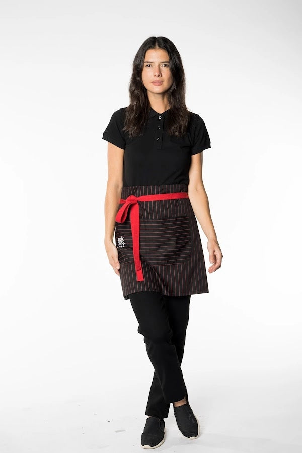 Classic Striped Waist Apron with Bold Contrast Tie