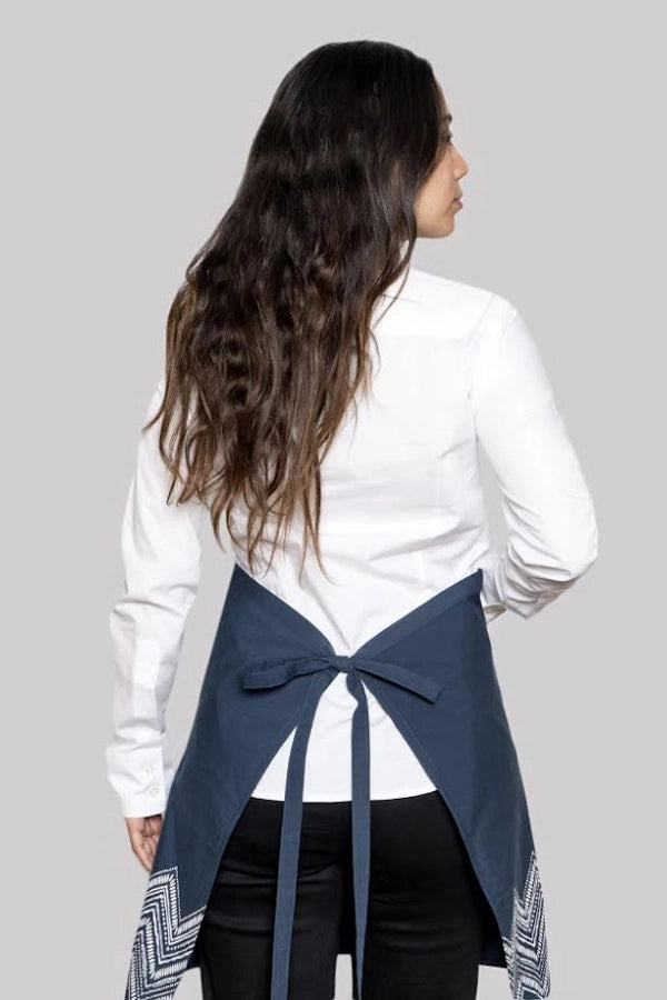 Indigo Patterned Bistro Apron