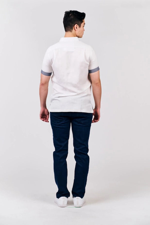 Men's Short-Sleeve Shirt with Contrasting Details