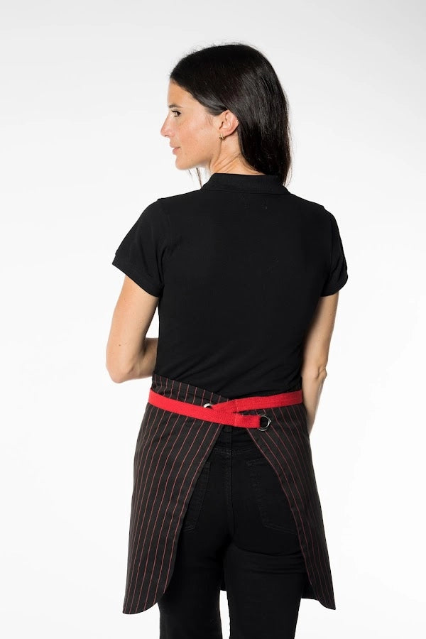 Classic Striped Waist Apron with Bold Contrast Tie