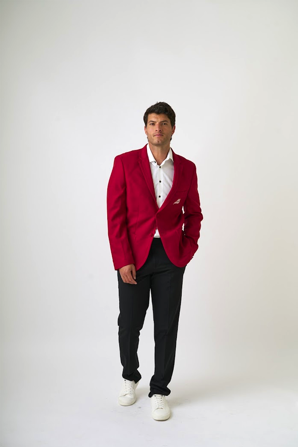 Men’s Tailored Blazer in Crimson Red