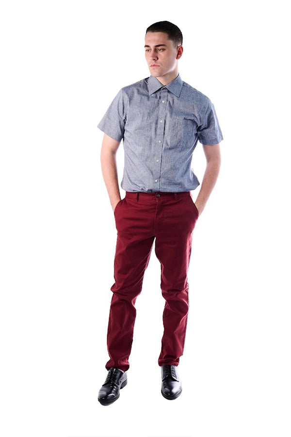 Classic Light Chambray Short-Sleeve Shirt