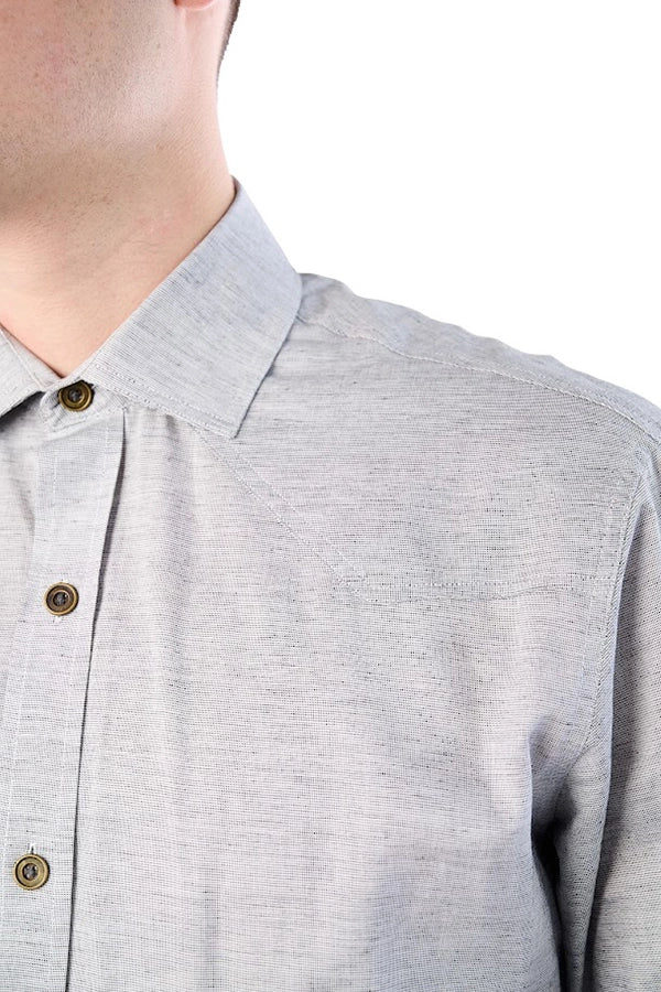 Light Gray Casual Button-Up Shirt