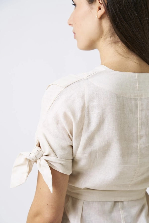 Women’s Tie-Waist Peplum Top