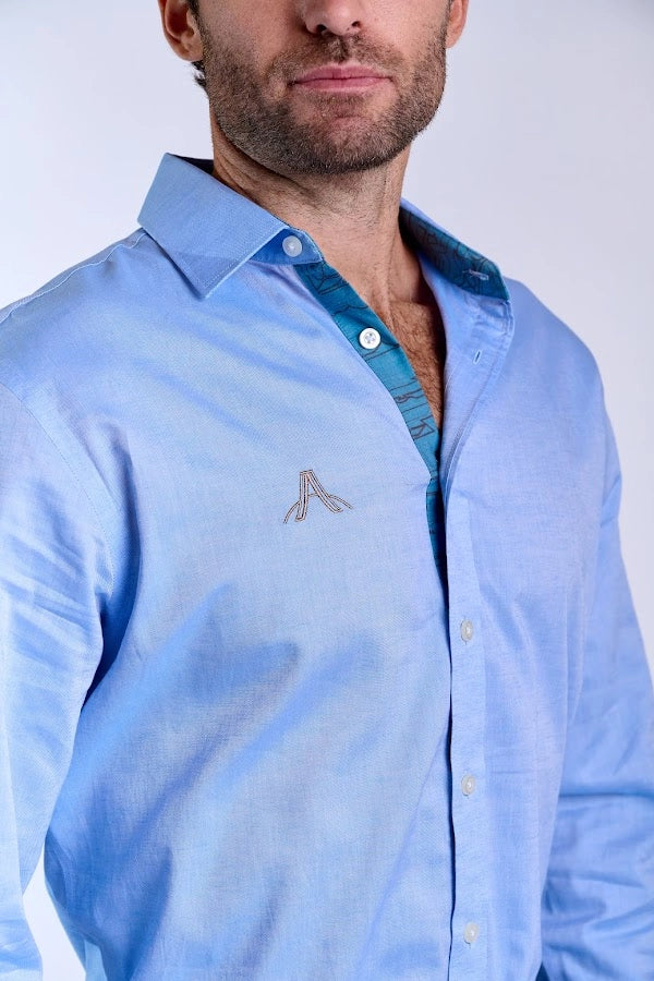 Men's Light Blue Button-Down Shirt