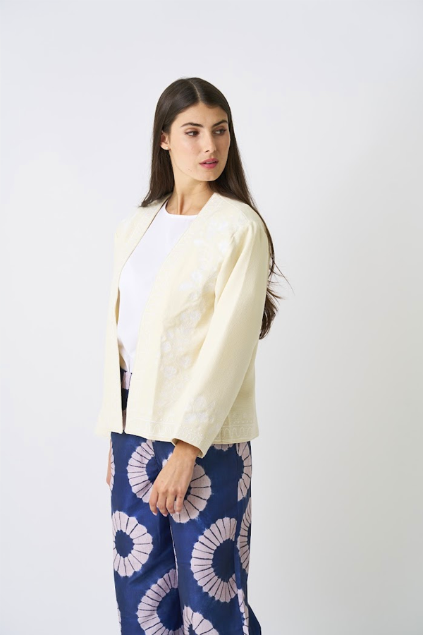 Women's Embroidered Open-Front Jacket